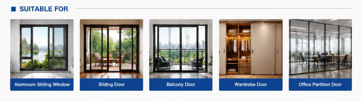 Sliding window roller installed in an aluminum window frame – application scene